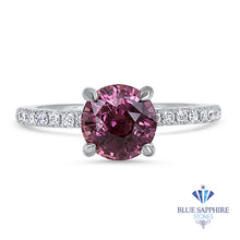 Load image into Gallery viewer, 2.39ct Round EGL Certified Pink Sapphire Ring with Diamond Accents in 18K White Gold