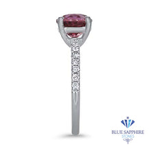 Load image into Gallery viewer, 2.39ct Round EGL Certified Pink Sapphire Ring with Diamond Accents in 18K White Gold