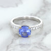 1.75ct. EGL Certified Round Blue Sapphire Ring with Hidden Diamond Halo in 18K White Gold