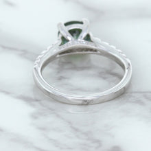 Load image into Gallery viewer, 1.57ct Round Green Sapphire Ring with Diamond Accents in 18K White Gold