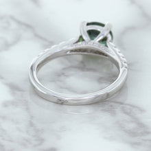 Load image into Gallery viewer, 1.57ct Round Green Sapphire Ring with Diamond Accents in 18K White Gold