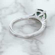 Load image into Gallery viewer, 1.57ct Round Green Sapphire Ring with Diamond Accents in 18K White Gold
