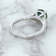 Load image into Gallery viewer, 1.57ct Round Green Sapphire Ring with Diamond Accents in 18K White Gold