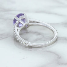 Load image into Gallery viewer, 2.14ct EGL Certified Round Unheated Lavender Sapphire Ring with Diamonds in 18K White Gold
