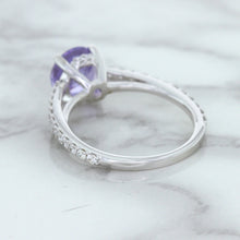 Load image into Gallery viewer, 2.14ct EGL Certified Round Unheated Lavender Sapphire Ring with Diamonds in 18K White Gold