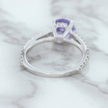 Load image into Gallery viewer, 2.14ct EGL Certified Round Unheated Lavender Sapphire Ring with Diamonds in 18K White Gold