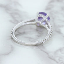 Load image into Gallery viewer, 2.14ct EGL Certified Round Unheated Lavender Sapphire Ring with Diamonds in 18K White Gold