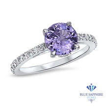 Load image into Gallery viewer, 2.14ct EGL Certified Round Unheated Lavender Sapphire Ring with Diamonds in 18K White Gold