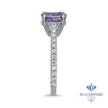 Load image into Gallery viewer, 2.14ct EGL Certified Round Unheated Lavender Sapphire Ring with Diamonds in 18K White Gold