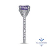 2.14ct EGL Certified Round Unheated Lavender Sapphire Ring with Diamonds in 18K White Gold
