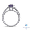 2.14ct EGL Certified Round Unheated Lavender Sapphire Ring with Diamonds in 18K White Gold