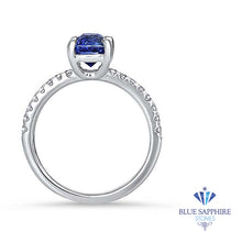 Load image into Gallery viewer, 1.85ct. Unheated Cushion EGL Certified Blue Sapphire Ring with Diamond Accents in 18K White Gold