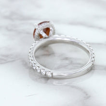 Load image into Gallery viewer, 1.62ct Oval GIA Certified Unheated Orange Sapphire Ring with Diamond Accents in 18K White Gold