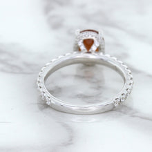 Load image into Gallery viewer, 1.62ct Oval GIA Certified Unheated Orange Sapphire Ring with Diamond Accents in 18K White Gold