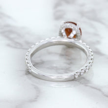 Load image into Gallery viewer, 1.62ct Oval GIA Certified Unheated Orange Sapphire Ring with Diamond Accents in 18K White Gold