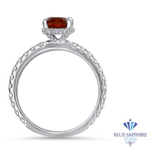 Load image into Gallery viewer, 1.62ct Oval GIA Certified Unheated Orange Sapphire Ring with Diamond Accents in 18K White Gold
