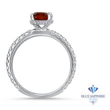 Load image into Gallery viewer, 1.62ct Oval GIA Certified Unheated Orange Sapphire Ring with Diamond Accents in 18K White Gold