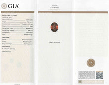 Load image into Gallery viewer, 1.62ct Oval GIA Certified Unheated Orange Sapphire Ring with Diamond Accents in 18K White Gold