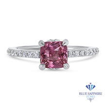 Load image into Gallery viewer, 1.27ct Asscher Unheated Pink Sapphire Ring with Diamond Accents in 18K White Gold