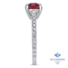 Load image into Gallery viewer, 1.27ct Asscher Unheated Pink Sapphire Ring with Diamond Accents in 18K White Gold