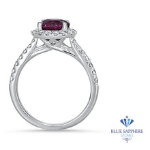 Load image into Gallery viewer, 2.04ct Round EGL Certified Purple Sapphire Ring with Diamond Halo in 18K White Gold
