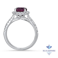 Load image into Gallery viewer, 2.04ct Round EGL Certified Purple Sapphire Ring with Diamond Halo in 18K White Gold