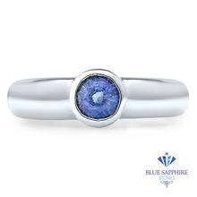 Load image into Gallery viewer, 0.74ct Round Blue Sapphire Ring in 14K White Gold