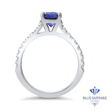 Load image into Gallery viewer, 1.01ct Round Blue Sapphire Ring with Diamond Accents in 14K White Gold