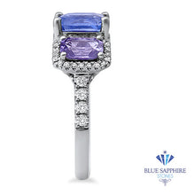 Load image into Gallery viewer, Multicolor Sapphire Ring with Diamond Halo in 18K White Gold