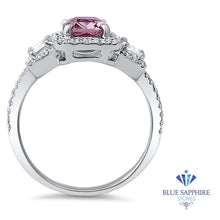 Load image into Gallery viewer, 1.98ct Radiant Pink Sapphire Ring with Diamond Halo in 18K White Gold