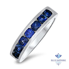 Load image into Gallery viewer, 1.22ctw Round Blue Sapphire Ring in 18K White Gold