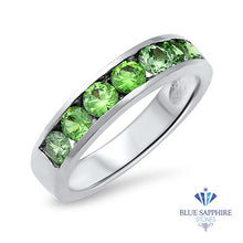 Load image into Gallery viewer, 1.28ctw Round Demantoid Garnet Ring in 18K White Gold