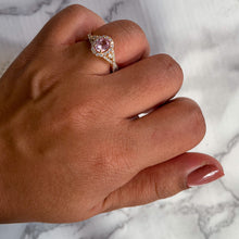 Load image into Gallery viewer, 1.03ct Oval Padparadscha Ring with Diamond Halo in 18K Rose Gold