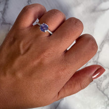 Load image into Gallery viewer, 2.14ct EGL Certified Round Unheated Lavender Sapphire Ring with Diamonds in 18K White Gold