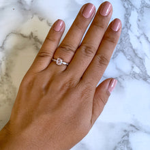 Load image into Gallery viewer, 1.14ct Oval Pink Sapphire Ring with Diamond Accents in 18K White Gold