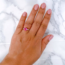 Load image into Gallery viewer, 1.84ct Round Pink Sapphire Ring with Diamond Accents in 18K Rose Gold