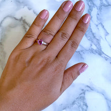 Load image into Gallery viewer, 1.27ct Round Pink Sapphire Ring in 14K White Gold