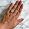 1.65ct Oval Opal Ring with Diamond Accents in 14K White Gold