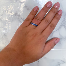 Load image into Gallery viewer, 1.22ctw Round Blue Sapphire Ring in 18K White Gold