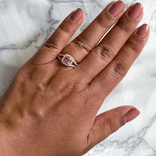 Load image into Gallery viewer, 1.23ct. Cushion Padparadscha Ring with Diamond Halo in 18K Rose Gold