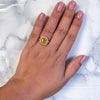 4.04ct Oval Yellow Sapphire Ring with Diamond Halo in 14K Yellow Gold