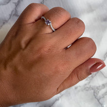 Load image into Gallery viewer, 0.45ct Round Lavender Sapphire Ring with Diamonds in 18K White Gold