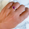 2.26ct Round Pink Sapphire Ring with Diamond Accents in 18K White Gold