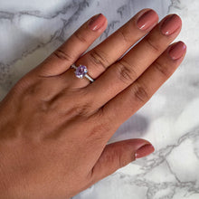 Load image into Gallery viewer, 2.01ct Oval Unheated EGL Certified Purple Sapphire Ring with Diamonds in 18K White Gold