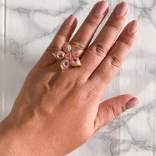 Load image into Gallery viewer, 4.26ctw Padparadscha Ring with Diamond Accents in 18K Rose Gold