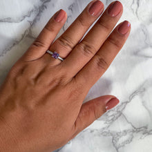 Load image into Gallery viewer, 1.36ct Cushion Unheated Lavender Sapphire Ring with Diamonds in 18K White Gold