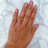 1.40ct Oval Pink Sapphire Ring with Diamond Halo in 14K White Gold