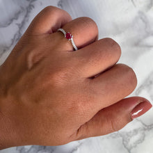 Load image into Gallery viewer, 0.37ct Round Red Spinel Ring with Diamond Accents in 18K White Gold