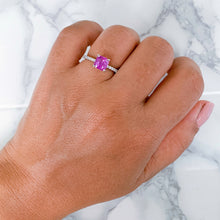 Load image into Gallery viewer, 1.56ct Cushion Pink Sapphire Ring with Diamond Accents in 18K White Gold