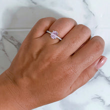 Load image into Gallery viewer, 2.08ct Oval EGL Certified Peach Sapphire with Diamond Halo in 18K White Gold